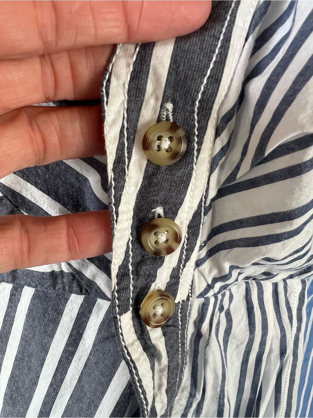 Pilcro Reworked Mixed Stripe Buttondown Shirt - Picture 10 of 12
